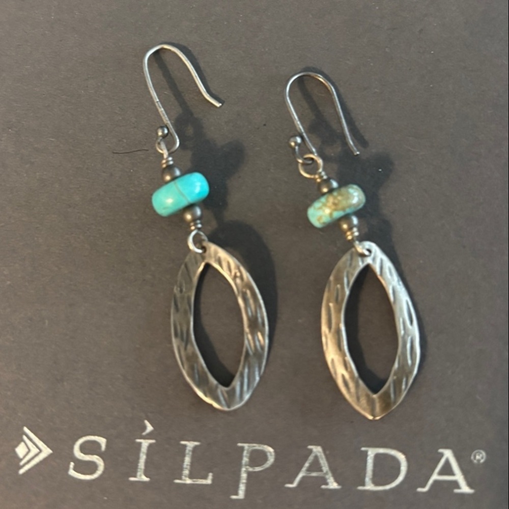 Silpada Silver and Turquoise Drop Earrings